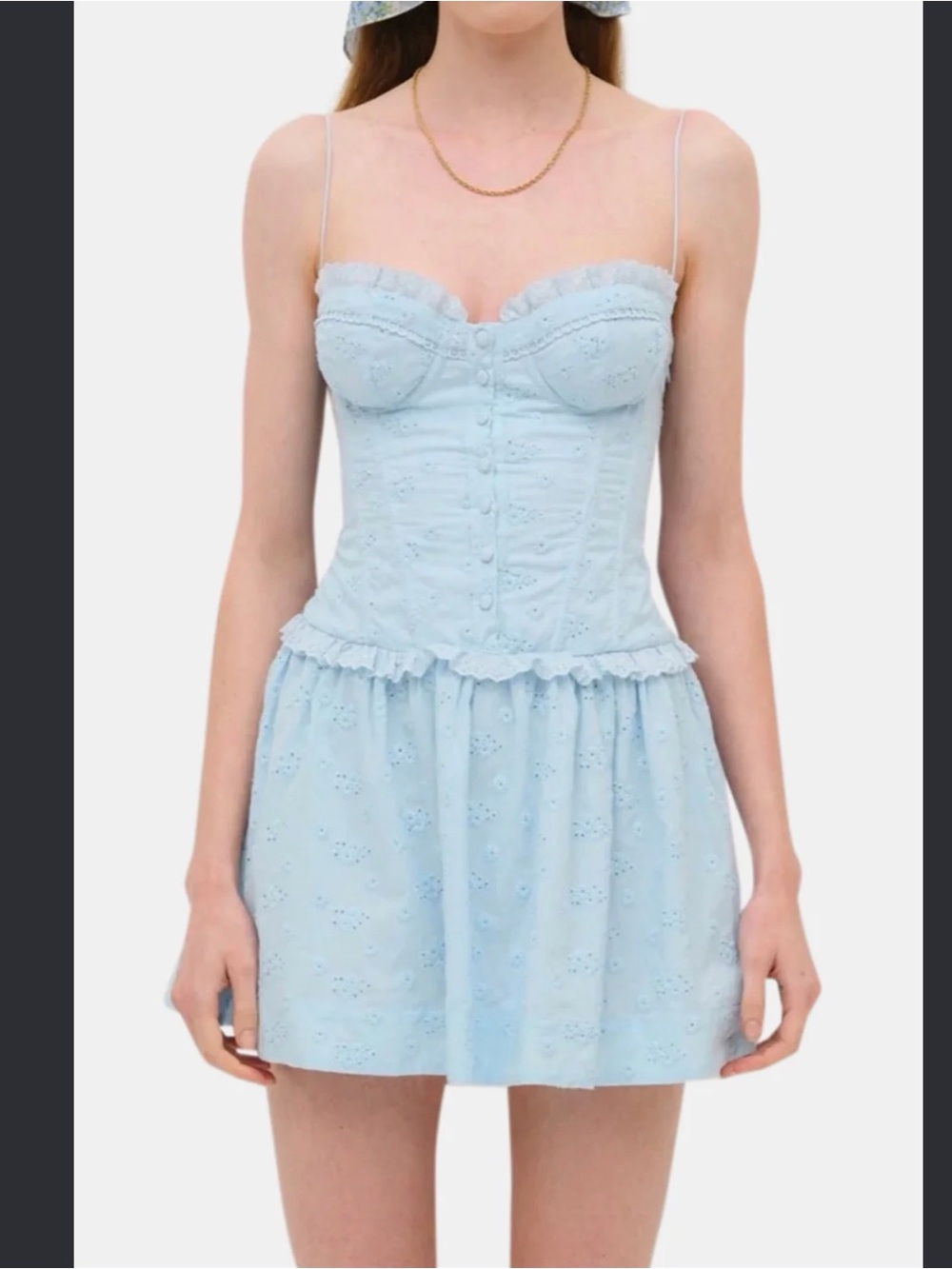 For Love & Lemons Marlowe Mini Dress
Light Blue sz L